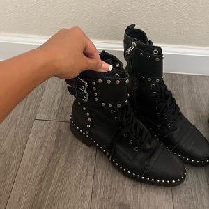 Black studded boots